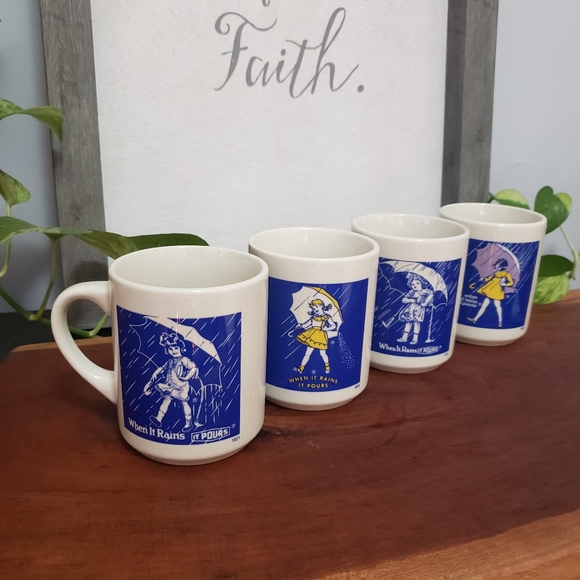 Vintage set of Morton Salt coffee mugs Set of 4 - Picture 9 of 11